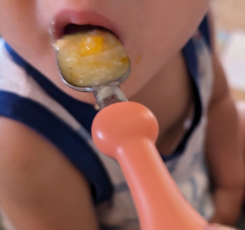 HOPPE離乳食を食べる赤ちゃん